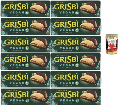 Produktbild von Italian Gourmet Vegane Kekse mit Gianduia-Füllung, Haselnuss & Kakao, zartes Mürbegebäck, Snack zum Kaffee, Vorratspack 12x135g (1,62kg) + Italian Gourmet Polpa