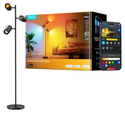 Produktbild von Govee Tree Floor Lamp - Smarte Stehlampe, 3 LED Köpfe mit LuminBlend H60B2311