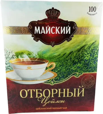 Produktbild von Maiski Chai Otbornij schwarzer Ceylon Tee 100 Teebeutel Schwarztee