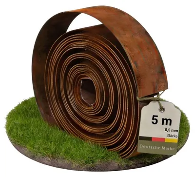 Produktbild von NovaTerra Rasenkante aus Cortenstahl in Rostoptik 5m x 14cm (Nova)