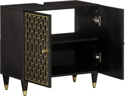 Image de vidaXL Meuble sous-lavabo 62x33x58 cm bois massif mangue