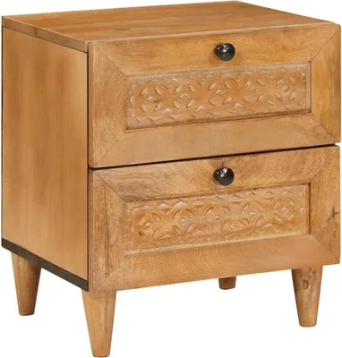 Immagine prodotto di vidaXL Tavolino da notte, 2 pezzi, marrone chiaro, 40 x 33 x 46 cm, materiale in legno