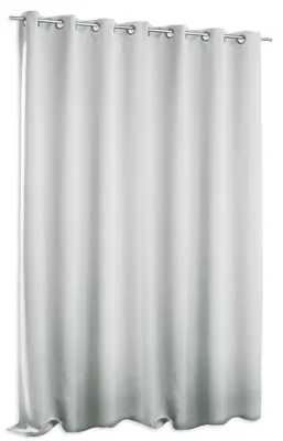 Produktbild von Verdunklungsvorhang weiß grau Ösen 295x245 cm extra breit Vorhang blickdicht Gardine