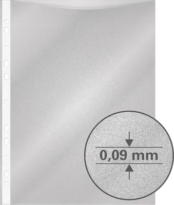 Produktbild von 100 Premium Prospekthüllen / DIN A4 / genarbt / 90my