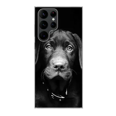Produktbild von MuchoWow® Handyhülle Schutzhülle Hülle für Samsung Galaxy S22 Ultra Hund - Leicht - Schwarz Silikon Softcase Handy Hülle - Abbildung
