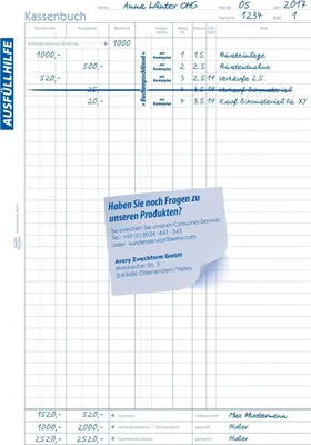 Produktbild von Formularbuch Kassenabrechnung A4 selbstdurchschreibend VE=5x2x40 Blatt