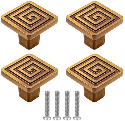 Produktbild von Unyqoos® 4er-Set runde Möbelknöpfe Ø 30 mm, kaffeefarben, Zinklegierung, inkl. Montageschrauben – für Küche, Schränke & Möbel