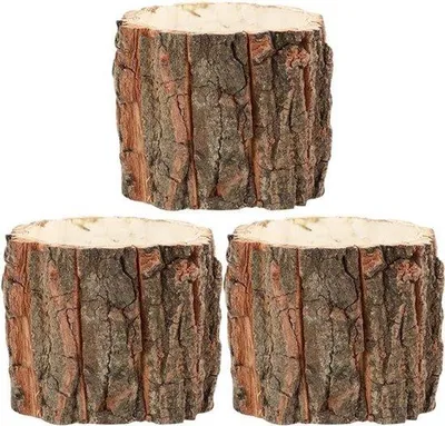 Obrázok produktu pre Sada 3 kvetináčov Holzschors Blumenschachtel – elegantné kvetináče na sukulenty vhodné do záhrady a na balkón – kvetináče z prírodného dreva, 10 cm