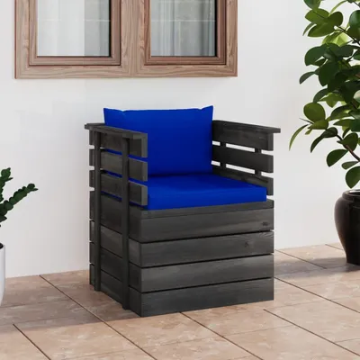Produktbild von Möbel Gartensessel mit Kissen Kiefernholz - Gartenstühle 3061729