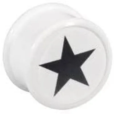 Produktbild von Ohr Flesh Tunnel Piercing Acryl Screw on Stern Weiss 16mm