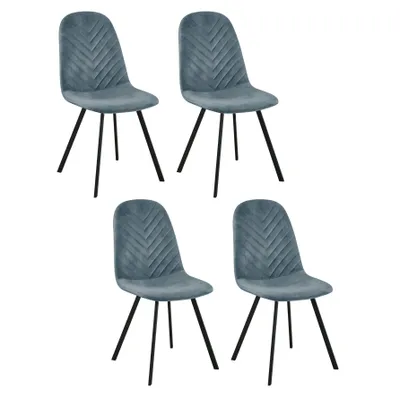Produktbild von CasaDolce Esszimmerstuhl COLUMBIAD, 4er-Set, petrol, 45x55x89 cm, gepolstert, Ziernähte, Metallbeine, 120 kg max. Belastung