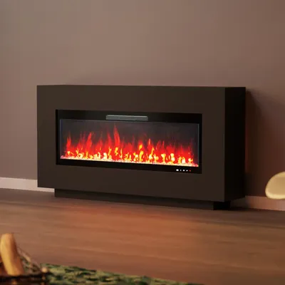 Produktbild von Glow Fire Elektrokamin 'Demeter 106 Schwarz' | LED Standkamin in weiß mit Heizung (1500 W) | HxBxT: 75x136x25 cm
