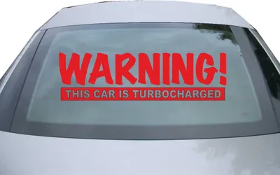 Produktbild von Indigos UG - Aufkleber Heckscheibe & Motorklappe DE2478 - rot - 600x171 mm - Warning! - Auto Scheiben Fenster Heckklappe Tuning Racing JDM - Die cut
