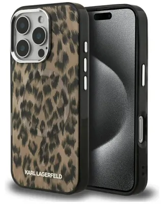 Produktbild von Fall Karl Lagerfeld Iml Leopard Muster Magsafe tun Iphone 16 Pro - Brązowe