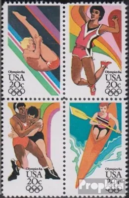 Produktbild von Briefmarken USA 1984 Mi 1690-1693 Viererblock (kompl.Ausg.) postfrisch Olympische Sommerspiele