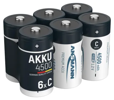 Produktbild von ANSMANN Akku C 4500mAh Baby NiMH 1,2V – 1000x wiederaufladbar (6 Stück)