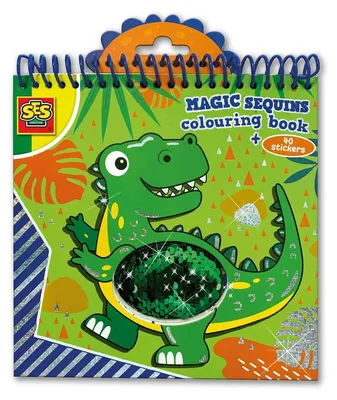Obrázek produktu pro SES Magick Dino omalovnky s flitry modr,zelen
