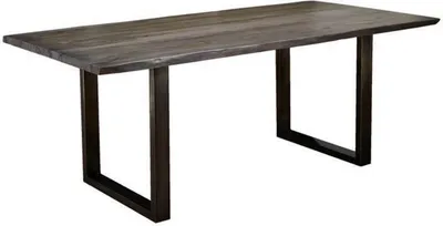 Image de MASSIVMOEBEL24 | Table à manger 200x100 Palissandre laqué Smoked oak FREEFORM #0305