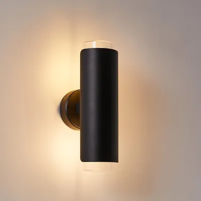 Up Down Wandlampe außen, schwarz, 2x E27, IP54, Aluminium
