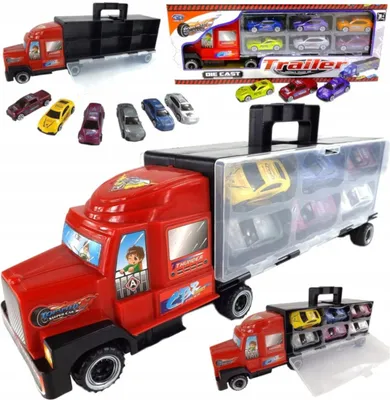 Image de Camion avec voitures, voitures en métal, dépanneuse, 997 pièces
