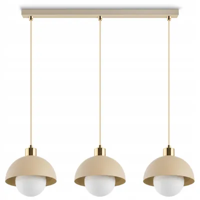 Produktbild von LUXOLAR Pendelleuchte 3-flammig G9 Beige Gold Glaskugeln höhenverstellbar