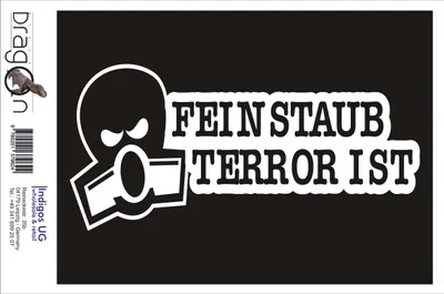 Produktbild von Aufkleber / Autoaufkleber - JDM / Die cut / Auto / OEM - Feinstaubterror ist - 210x100mm gold - Heckscheibe / Heckscheibenaufkleber