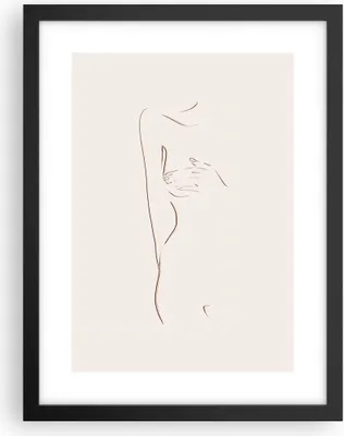 Produktbild von Gerahmtes Poster - Schwarzer Rahmen - Skizze Nacktheit Frau - 30x40 cm - Wand Bild - Wanddeko - Wandbilder - Kunstposter - Wandposter - Bilderrahmen - Bilder - Kunstdruck - P2BPA30x40-4552