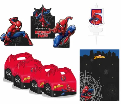 Produktbild von 7-tlg. Spiderman World Of Webs Partyset für Kindergeburtstag