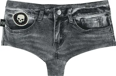 Produktbild von Rock Rebel by EMP Damen graue Bikinihose mit Jeans Optik XXL