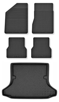 Productafbeelding van Rubberen automatten + kofferbakmat voor Toyota RAV4 II 2000-2003 – 5-delig, zwart, op maat – Wielganizator Semi-Universal