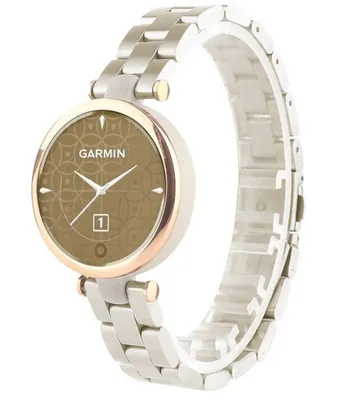 Produktbild von Strap-it Stahlgliederarmband - passend für Garmin Lily (Champagnergold)