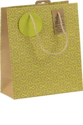 Produktbild von Clairefontaine 6x Geschenktasche Kraft M, Néon, 21,5x10,2x25,3cm - Gelb 30675-3C