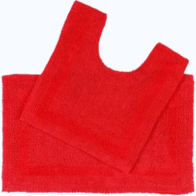 Produktbild von HOMESCAPES 2-tlg. Badgarnitur rot aus 100% Baumwolle