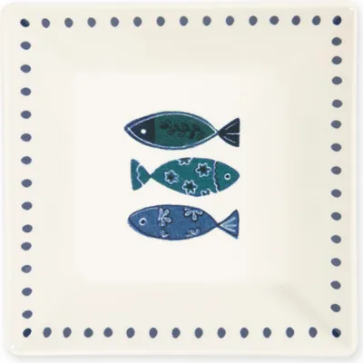 Produktbild von Excelsa Set 6 flache Teller Ocean aus bunter Keramik 17x17