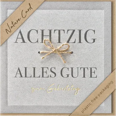 Produktbild von bsb 694031-2 Geburtstagskarte Zahl 80 - Natur Card, inkl. Umschlag