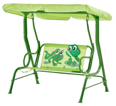 Produktbild von Muntel Schaukelbank | Kinder-Schaukelbank | 2-Sitzer | Wasserabweisend | Mit Gurten | Grün | Frosch | Bis 164 cm