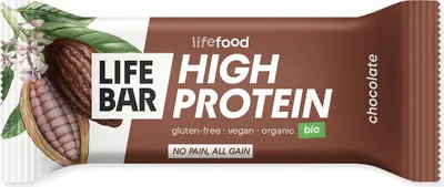 BATON PROTEINOWY Z CZEKOLADĄ RAW BEZ DODATKU CUKRÓW BEZGLUTENOWY BIO 40 g - LIFEFOOD