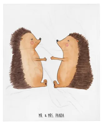 Produktbild von Mr. & Mrs. Panda Bettüberwurf Igel Liebe - Weiß - Geschenk, Tagesdecke, Plaid, Kuscheldecke, Freundin, Decke, Hochzeit, Hochzeitstag, Jahrestag, Kuschelige, Partner