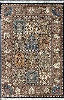 Produktbild von Teppich PASHMINA FELDER | Farbe: Blau; Größe: 125x181 cm | strapazierfähig und leicht zu reinigen | Wohnzimmer | Schlafzimmer