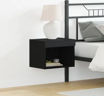 Produktbild von Möbel Wandschrank mit LED-Leuchten Schwarz Eiche 40x30x30 cm - TV-Schränke 863102