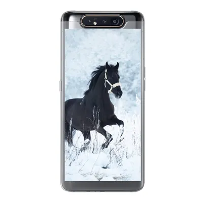 Produktbild von MuchoWow® Handyhülle Schutzhülle Hülle für Samsung Galaxy A80 Pferd - Schnee - Winter Silikon Softcase Handy Hülle - Schutzdeckel