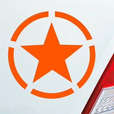 Produktbild von Auto Aufkleber Army Stern Star USA Amerika Militär Armee 10x10 cm Orange Sticker Heckscheibenaufkleber