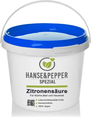 Produktbild von 5kg Zitronensäure Monohydrat E-330 Granulat Pulver Wasserfrei C6H8O7 - Eco Serie