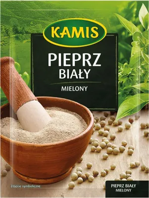 Zdjęcie produktu dla Kamis Pieprz Biały Mielony Aromatyczny Naturalny Wysoka Jakość 15 g