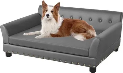 Image de Lit pour chien imperméable XL gris 120 x 74 x 40 cm, 100 kg