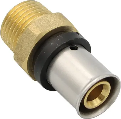 Produktbild von Pipetec Pressfitting Übergang 16x2 mm - 1/2 Zoll AG TH Kontur Verbundrohr
