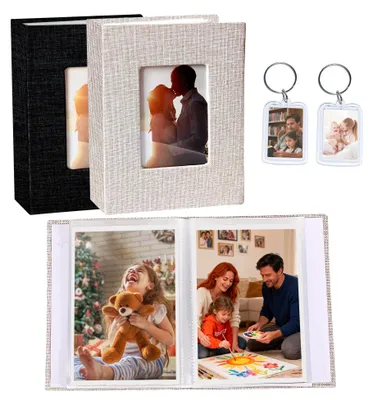 2 Fotoalben 10x15 cm, 100 Seiten, Leinenumschlag, Einstecksalbum