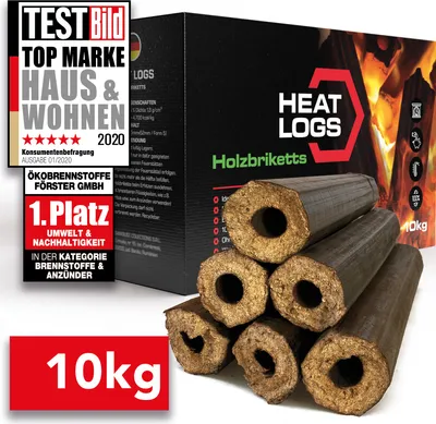 Produktbild von Holzbriketts Buche Pini&Kay Briketts 10kg mit hoher Heizleistung - Buchenholz Kaminbriketts HeatLogs HOLZBRX