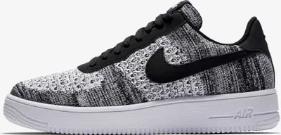 A side view of a Nike Air Force 1 Flyknit 2 sneaker.