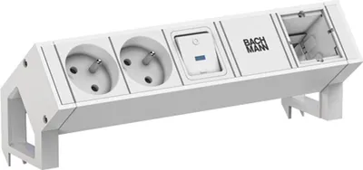 Produktbild von BACHMANN DESK2 white 2xUTE 1xSchalter 1xCM 0,2m GST18 RAL9010